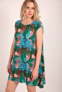 Bat Sleeve Dress in Paint Swirl Print loveheroldn